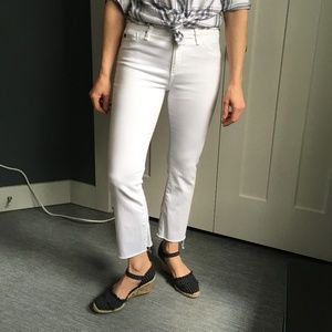 AG Jodi Crop Flare Jeans in White